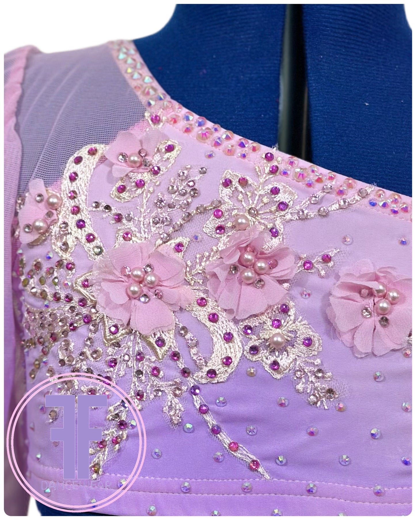 BESPOKE Pink & Violet Lyrical / Contemporary Dance Costume (9/10 yrs)