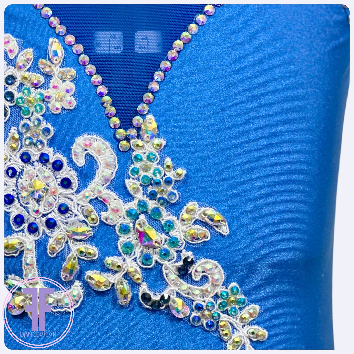 BESPOKE Cornflower Blue Stoned Lyrical / Contemporary Dance Costume (9/10 yrs)