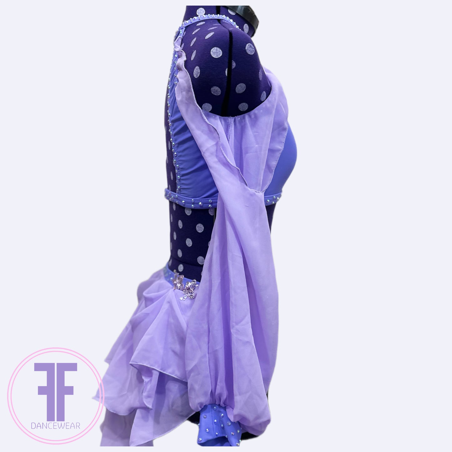 BESPOKE Lilac Stoned Chiffon Lyrical / Contemporary Dance Costume Two Piece (Adult XS)