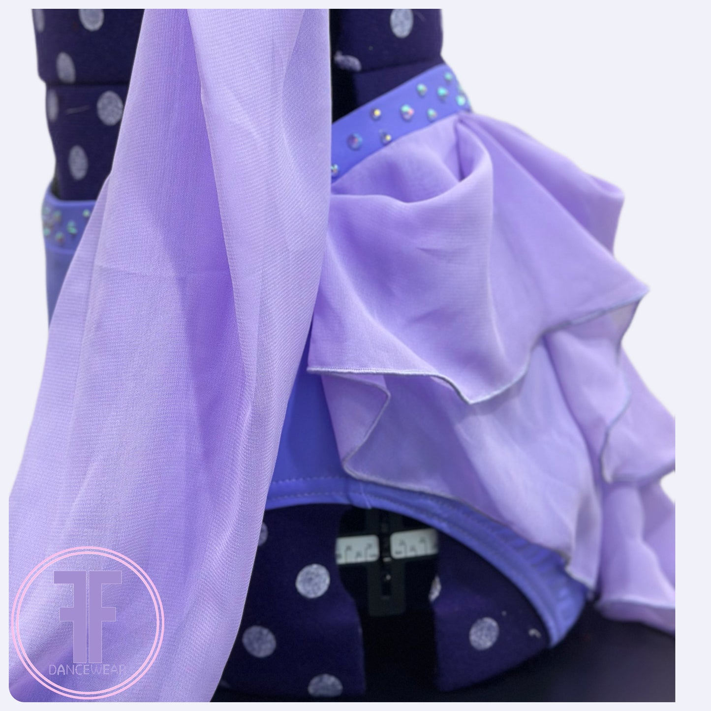 BESPOKE Lilac Stoned Chiffon Lyrical / Contemporary Dance Costume Two Piece (Adult XS)