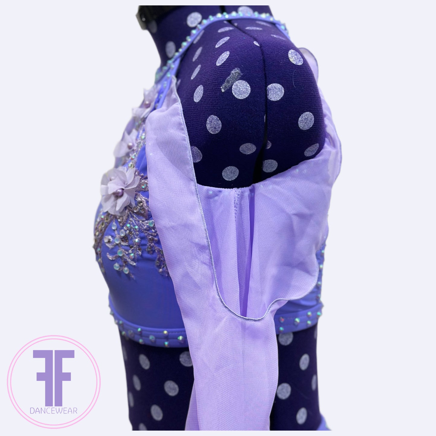 BESPOKE Lilac Stoned Chiffon Lyrical / Contemporary Dance Costume Two Piece (Adult XS)