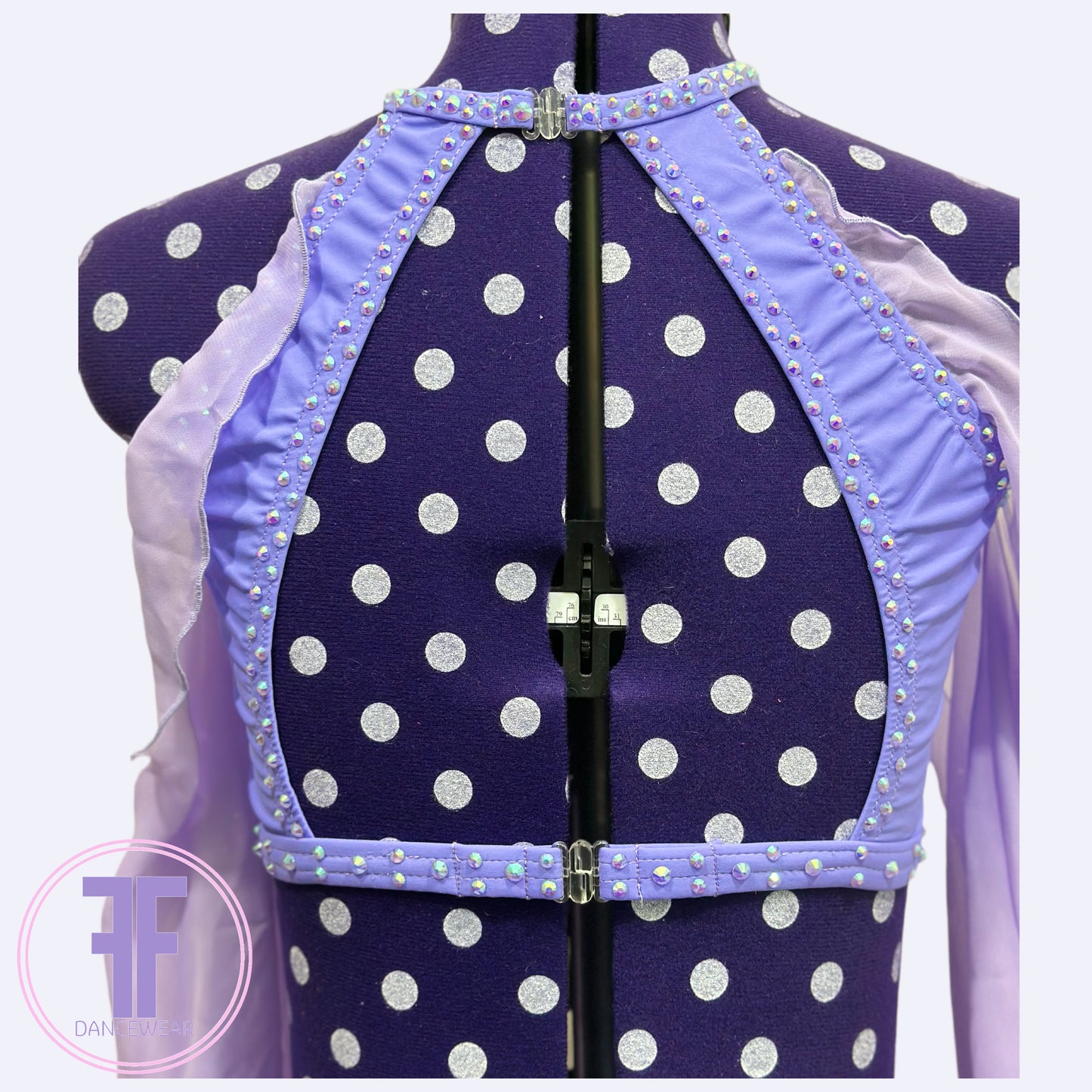 BESPOKE Lilac Stoned Chiffon Lyrical / Contemporary Dance Costume Two Piece (Adult XS)