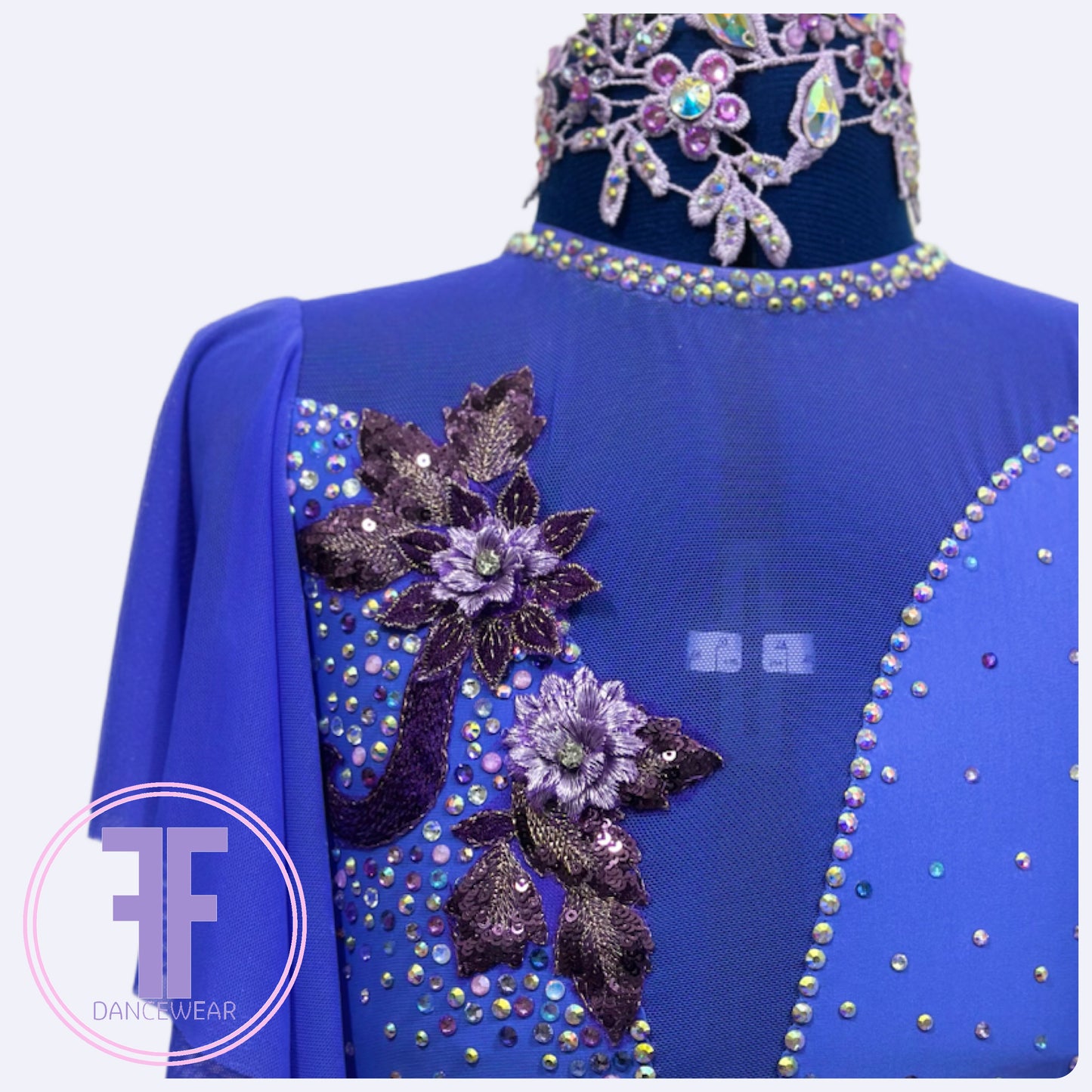 BESPOKE Dark Lilac Stoned Lyrical / Contemporary Dance Costume (9/10 yrs)