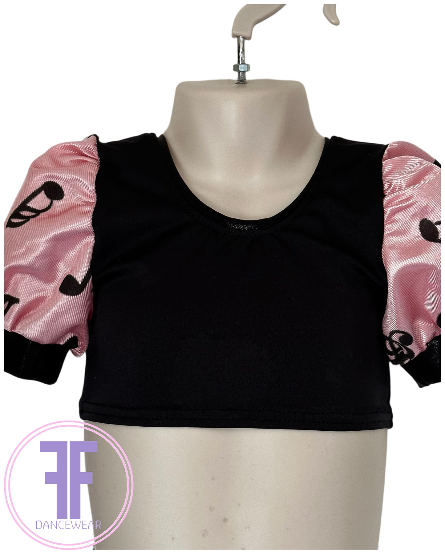Black & Pink Musical Notes Modern / Tap Dance Costume