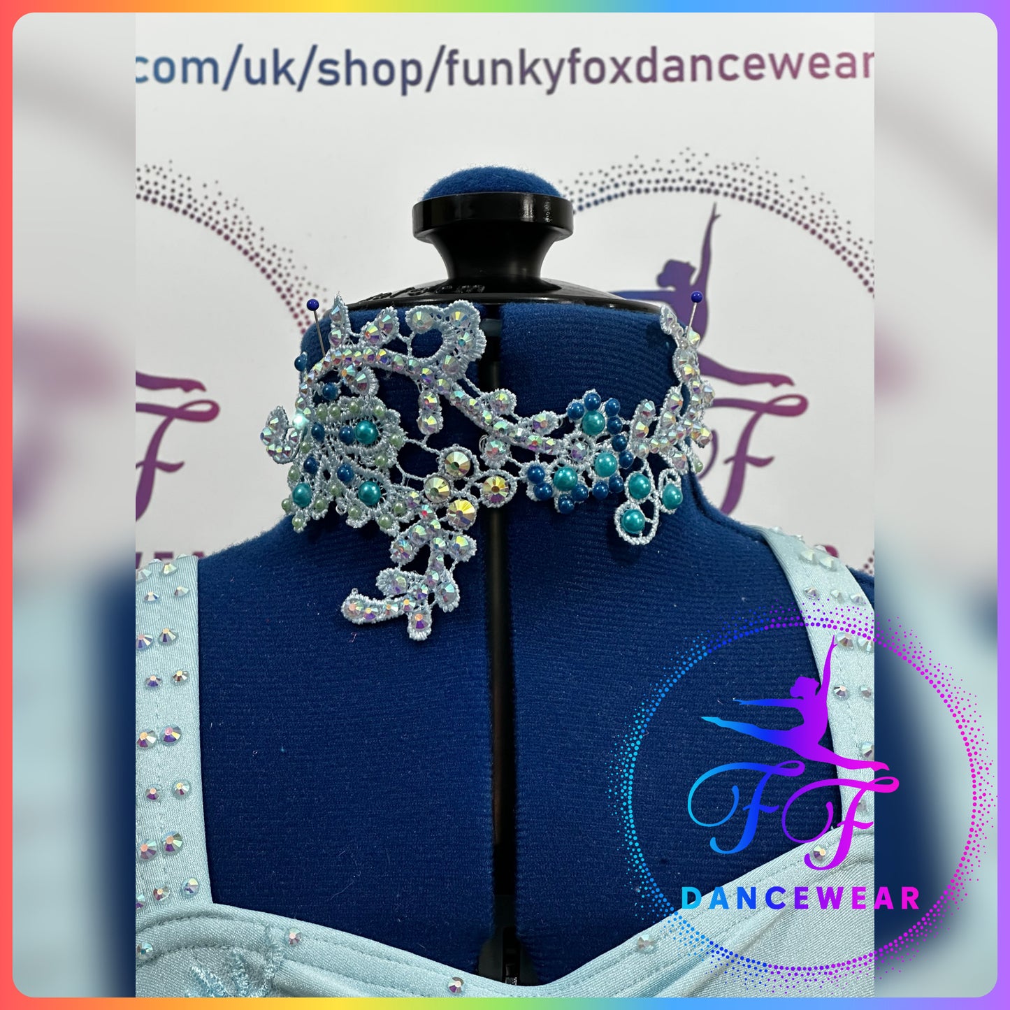 BESPOKE Aqua Blue Wide Strap Leotard Lyrical / Contemporary Dance Costume (Size 1 7/8 yrs)