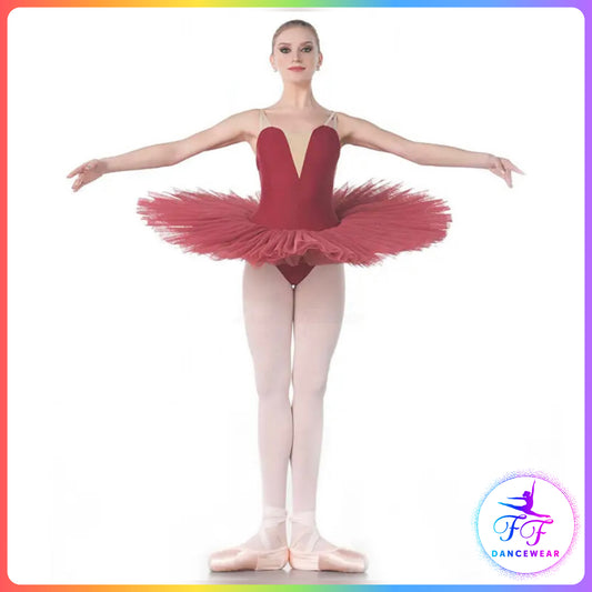Wine Stretch Pancake Ballet Tutu