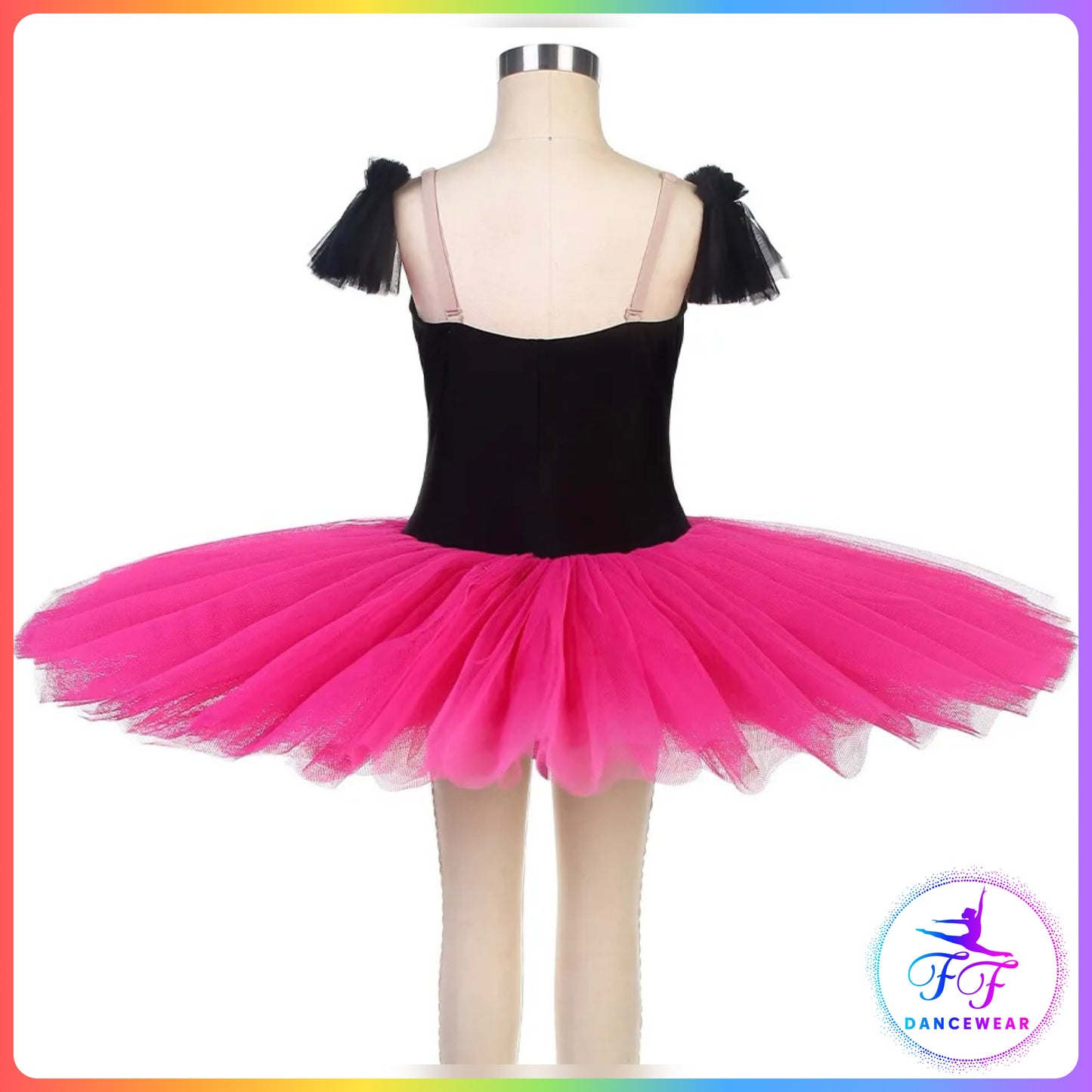 Black Velvet & Pink Stretch Pancake Ballet Tutu