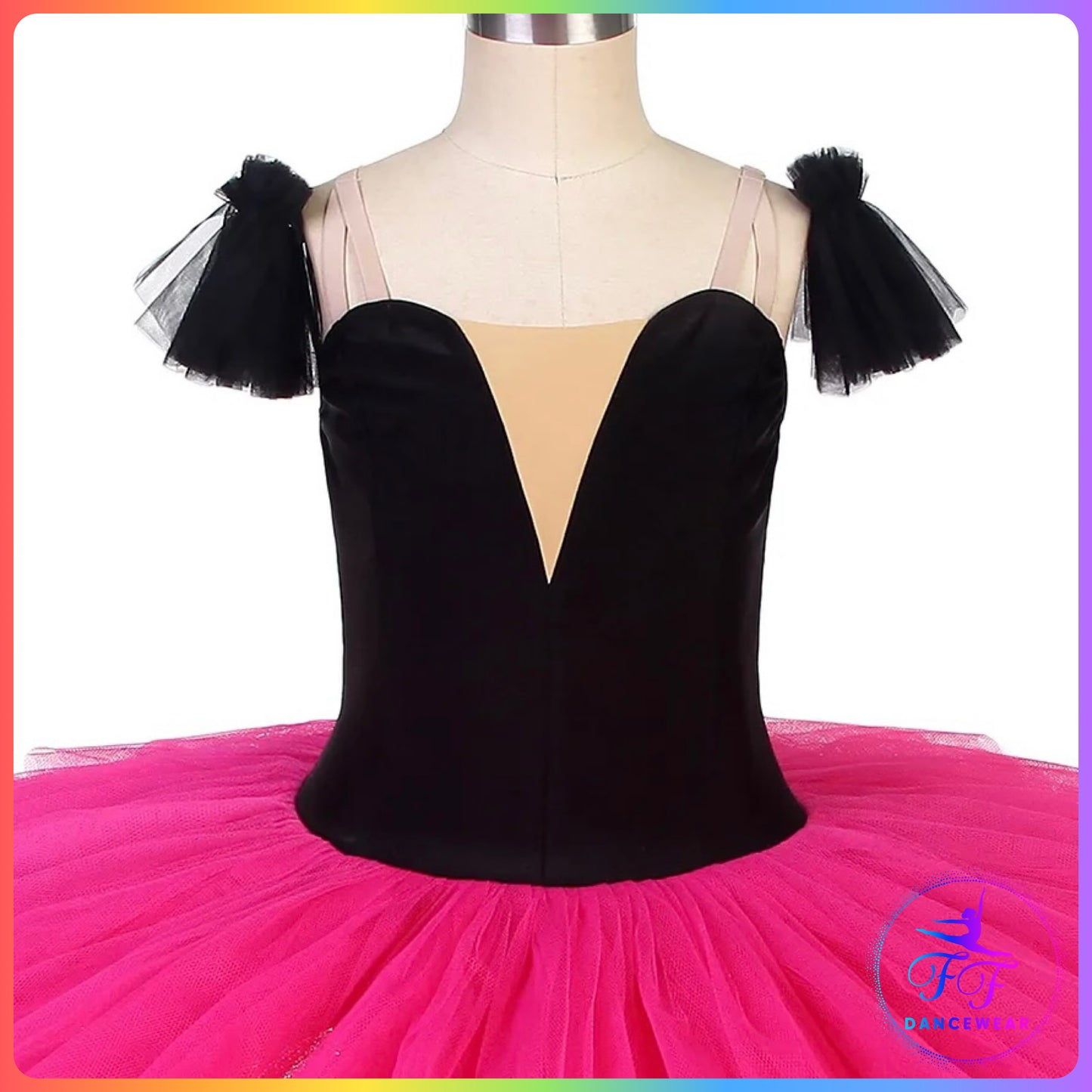 Black Velvet & Pink Stretch Pancake Ballet Tutu