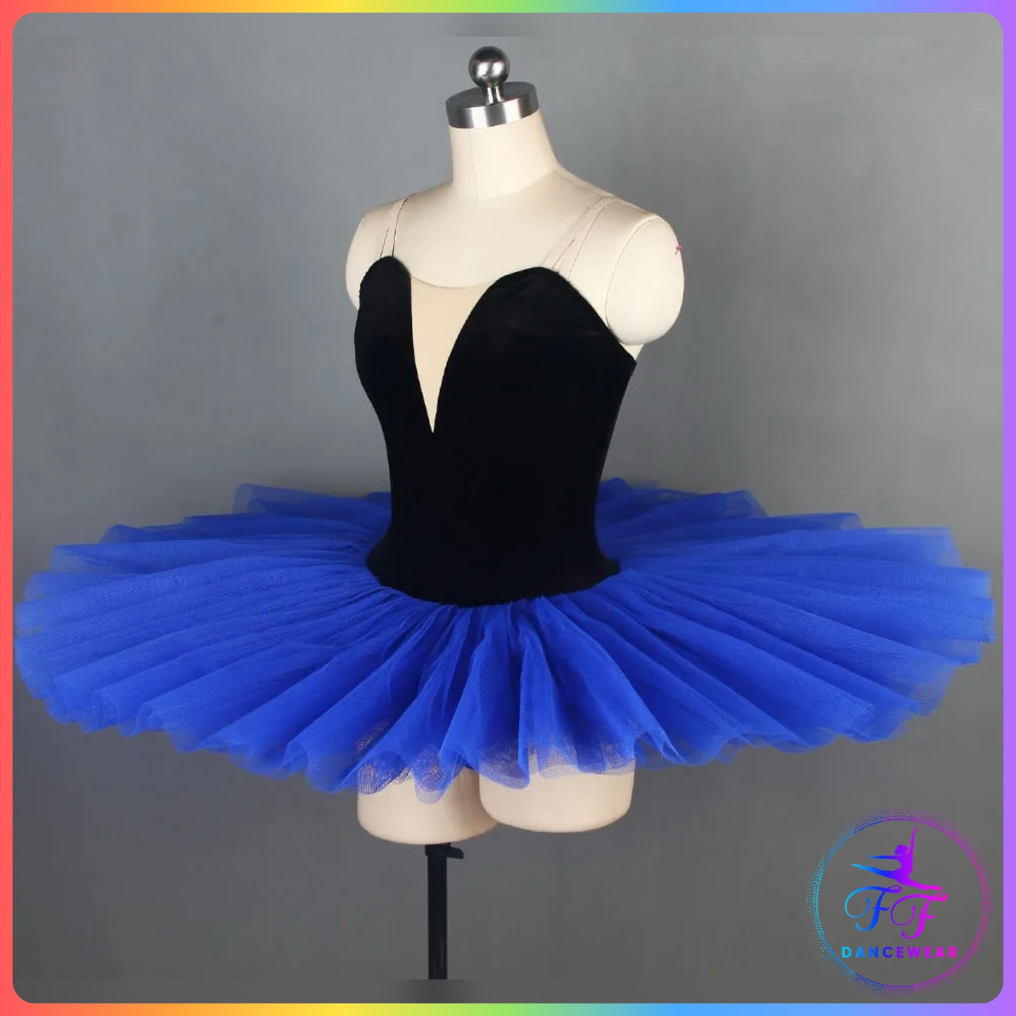 Black Velvet & Blue Stretch Pancake Ballet Tutu