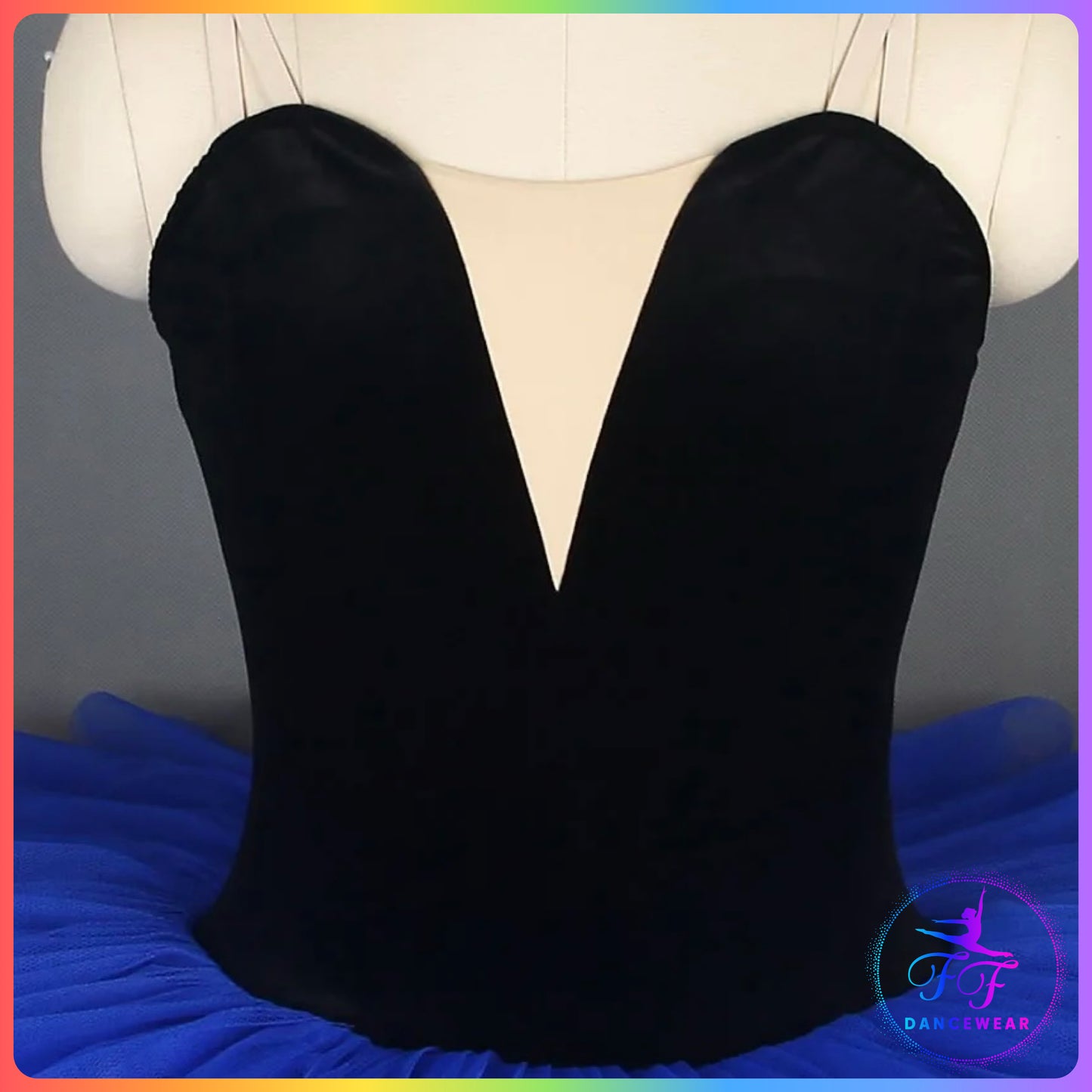 Black Velvet & Blue Stretch Pancake Ballet Tutu