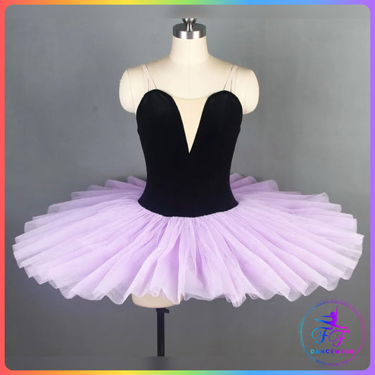 Black Velvet & Lilac Stretch Pancake Ballet Tutu