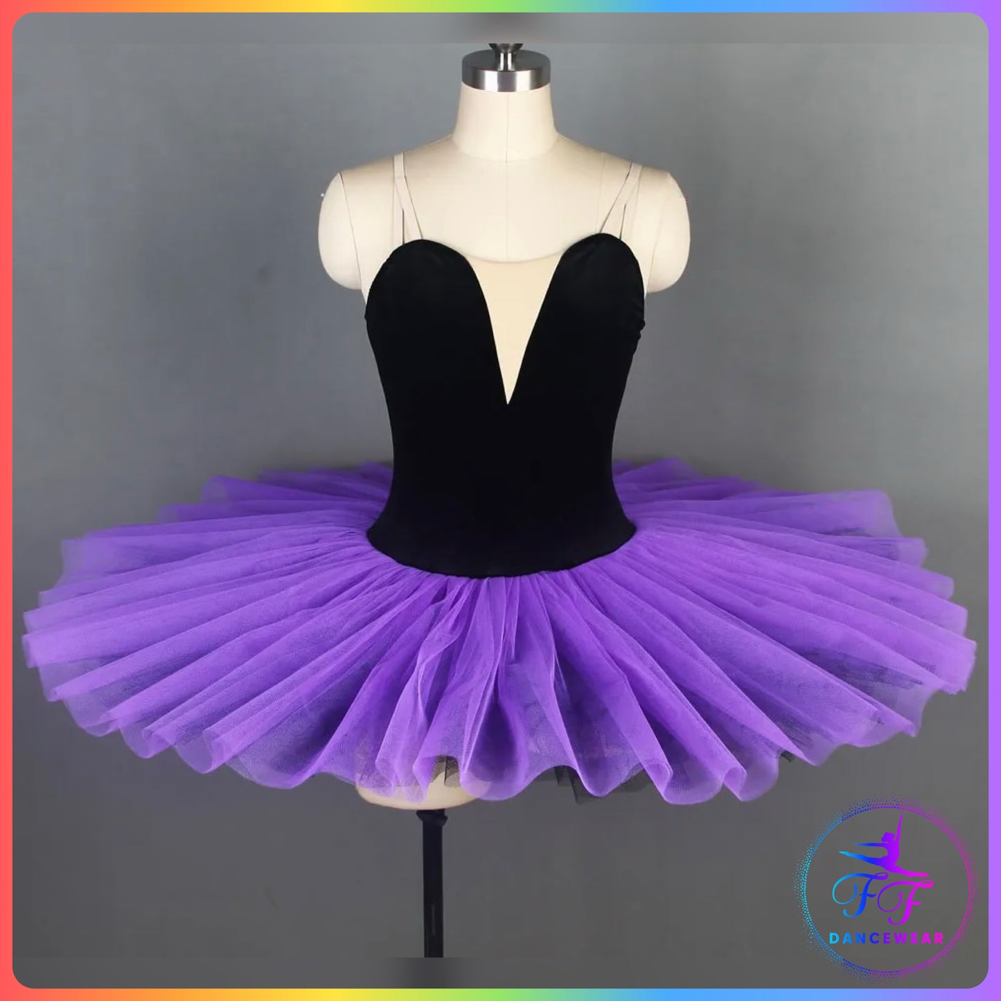 Black Velvet & Purple Stretch Pancake Ballet Tutu