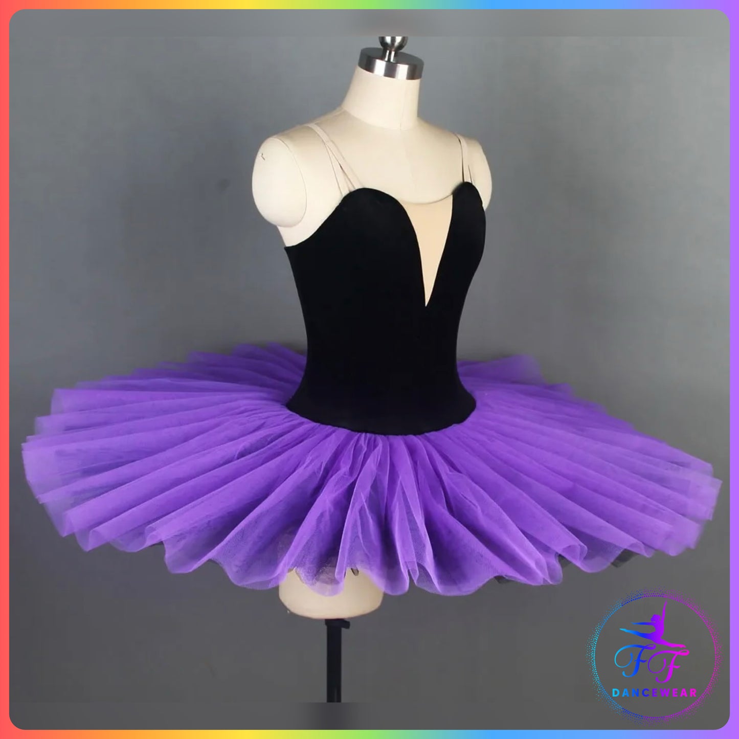 Black Velvet & Purple Stretch Pancake Ballet Tutu