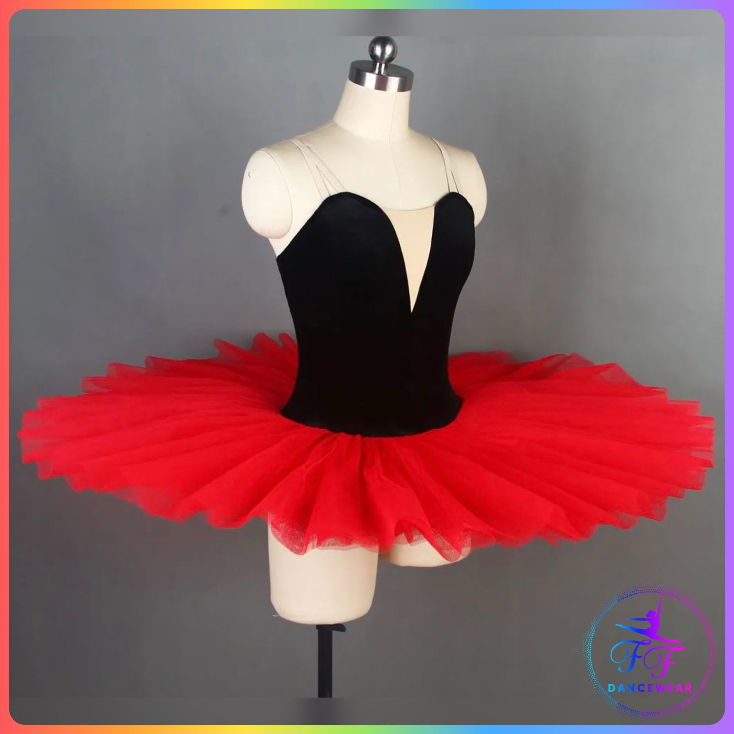 Black Velvet & Red Stretch Pancake Ballet Tutu