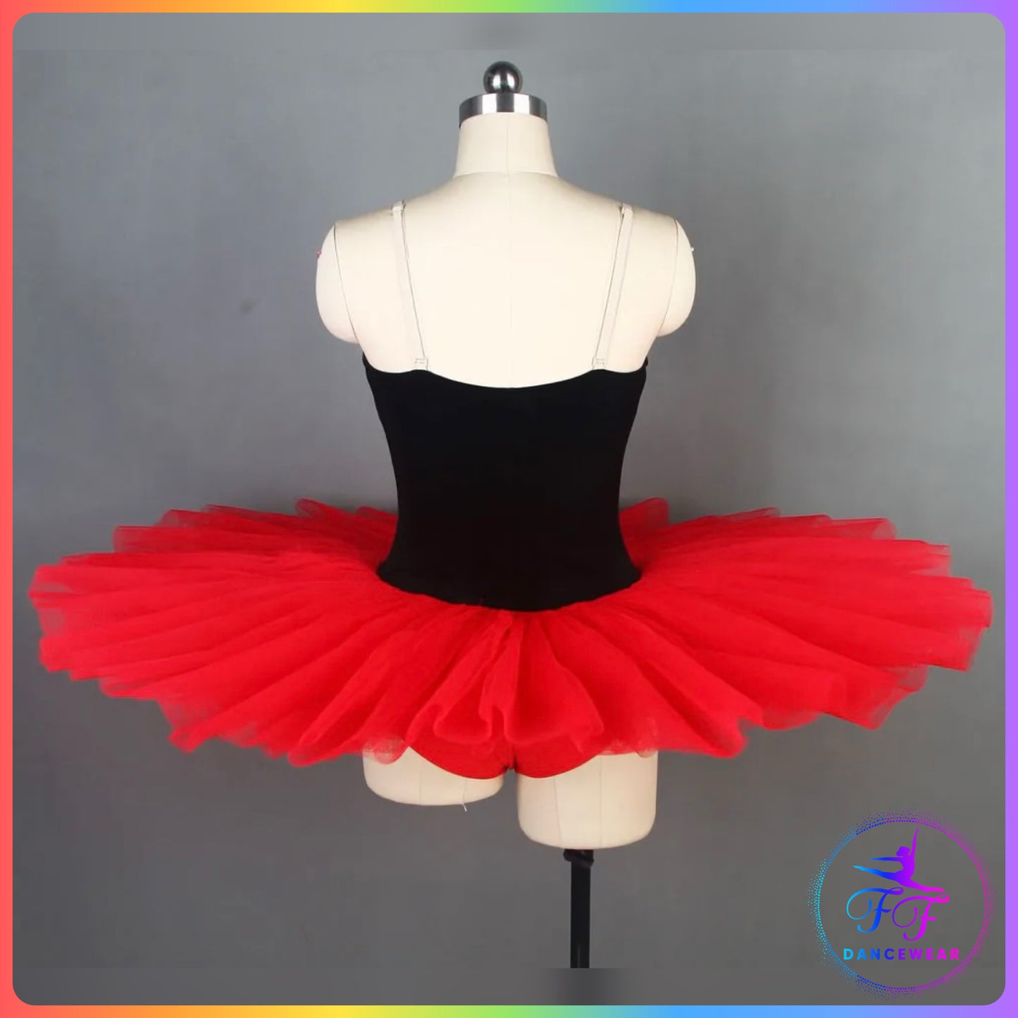 Black Velvet & Red Stretch Pancake Ballet Tutu