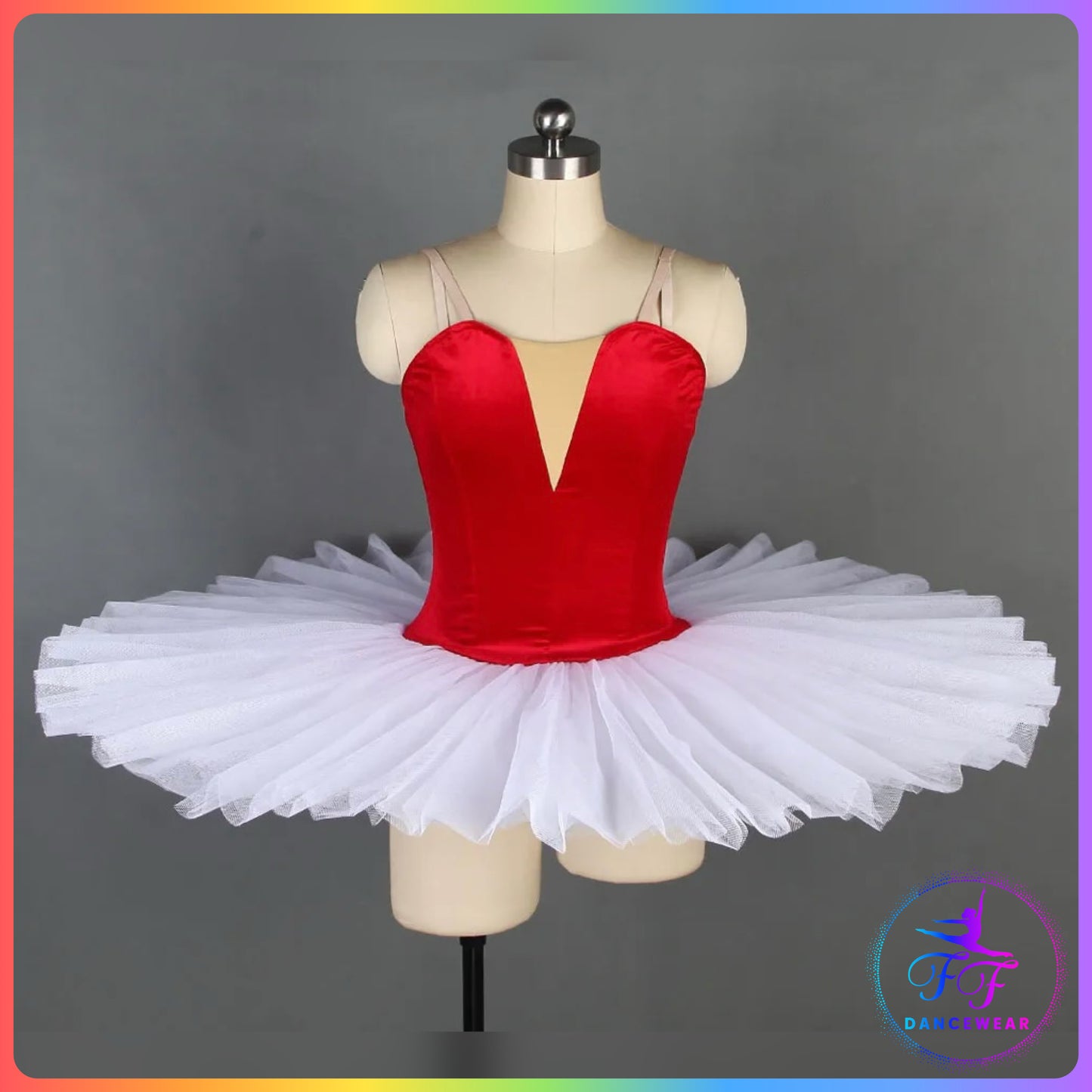 Red Velvet & White Stretch Pancake Ballet Tutu