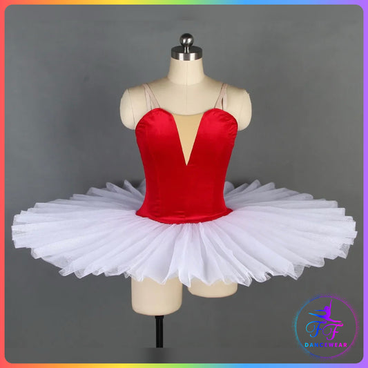 Red Velvet & White Stretch Pancake Ballet Tutu