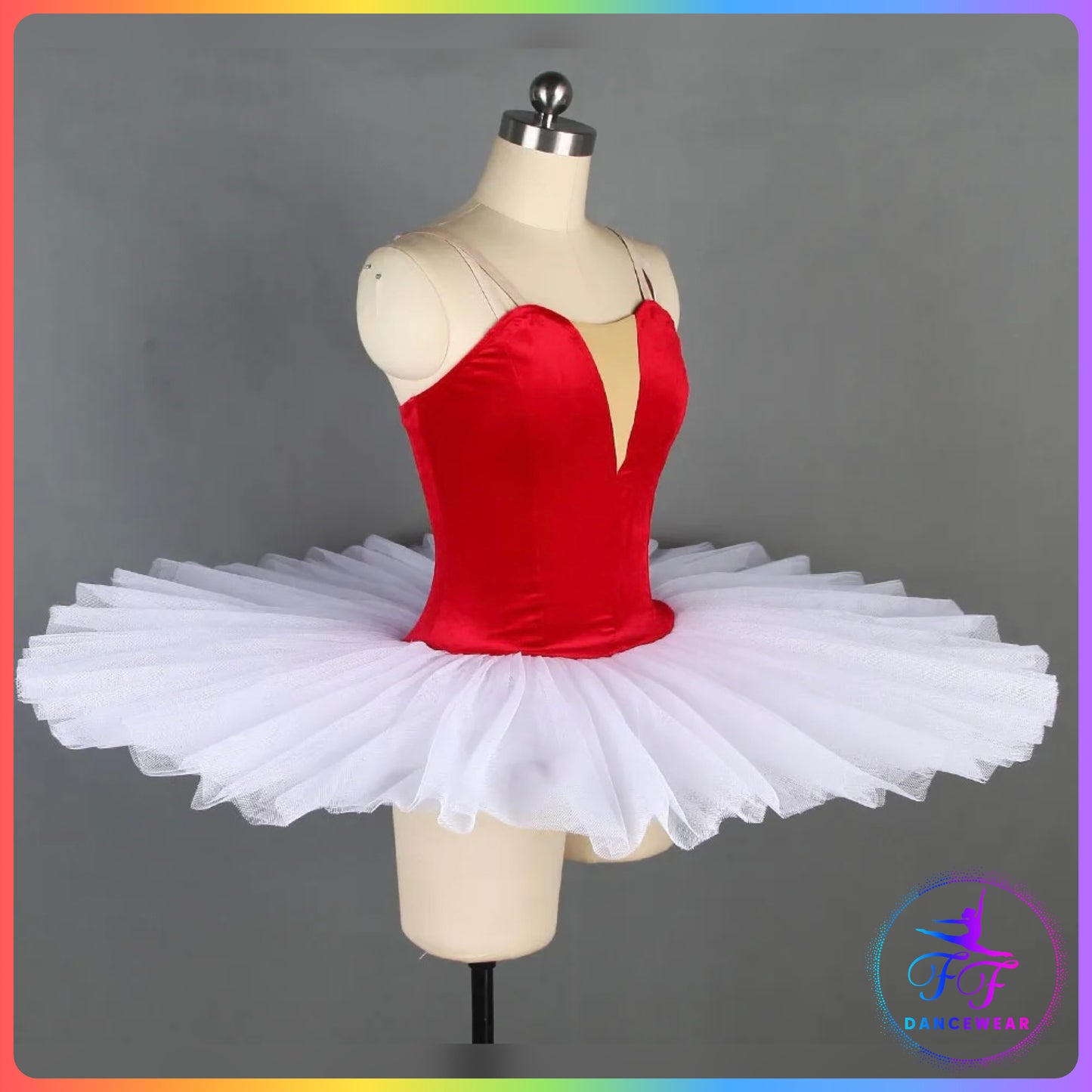 Red Velvet & White Stretch Pancake Ballet Tutu