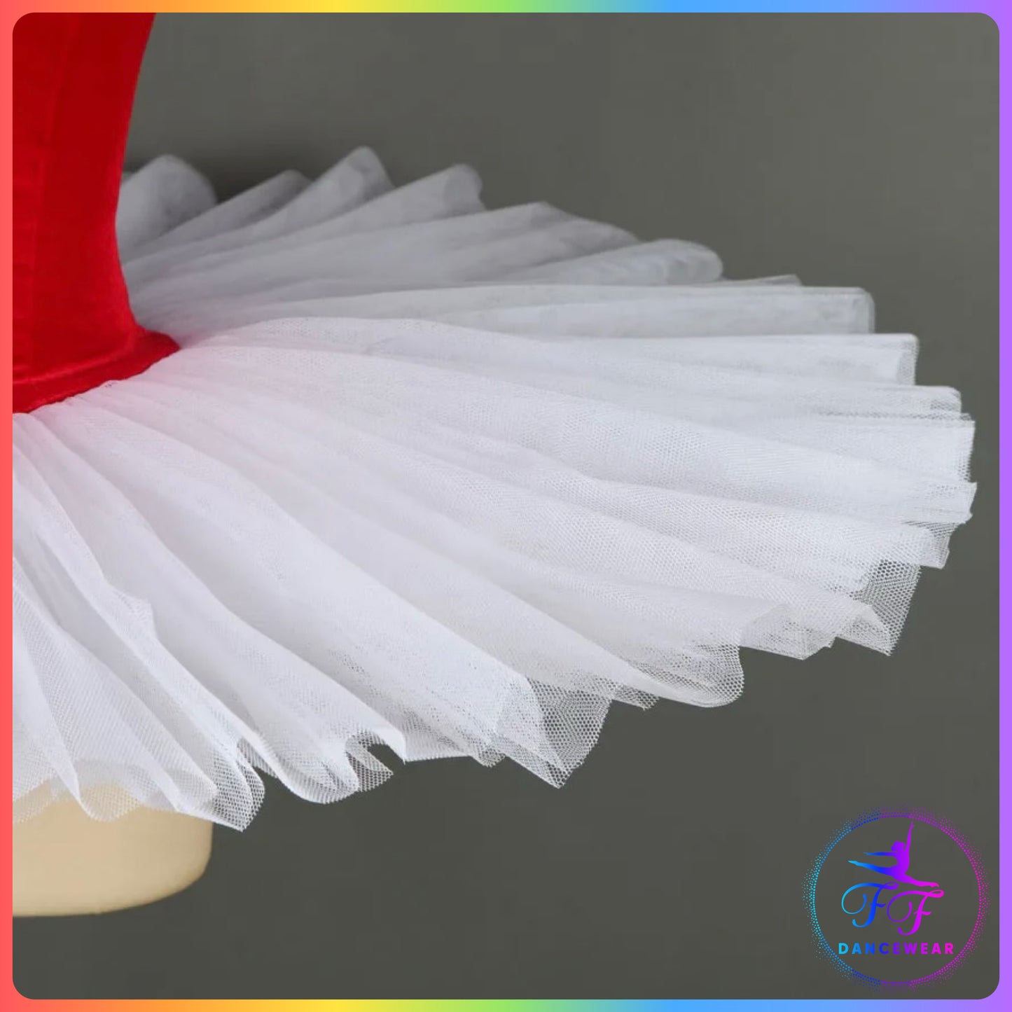 Red Velvet & White Stretch Pancake Ballet Tutu