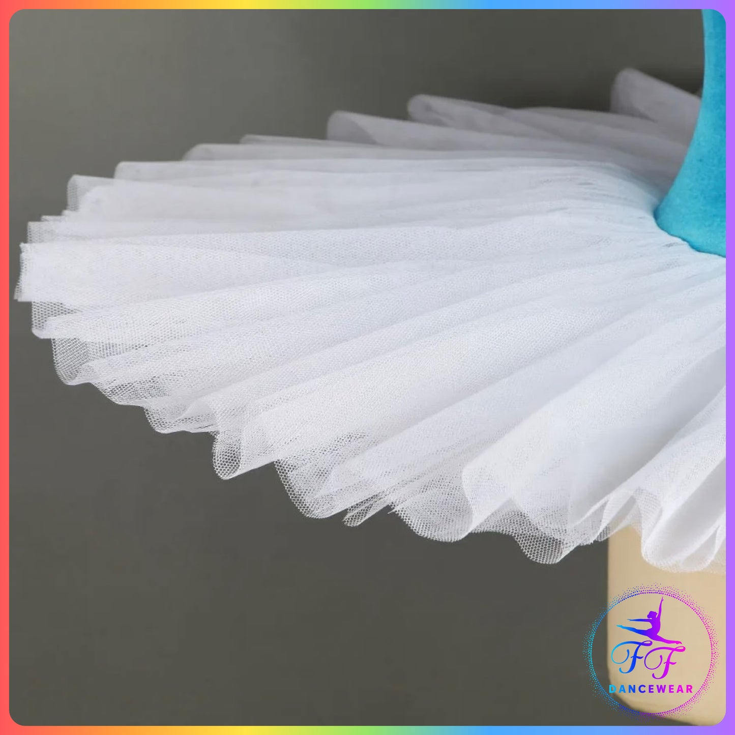 Turquoise Velvet & White Stretch Pancake Ballet Tutu