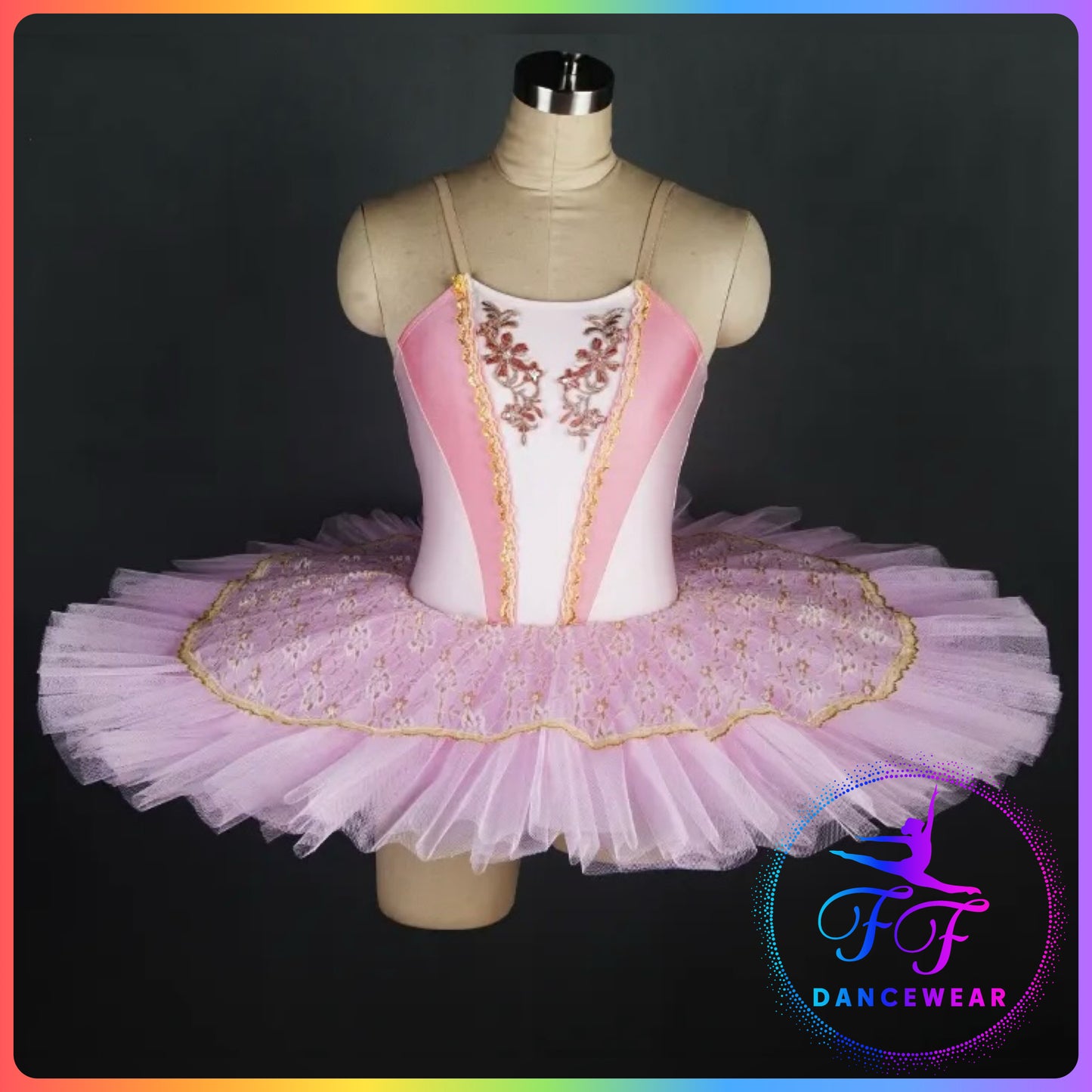 Pink Two Tone Stretch Pancake Ballet Tutu
