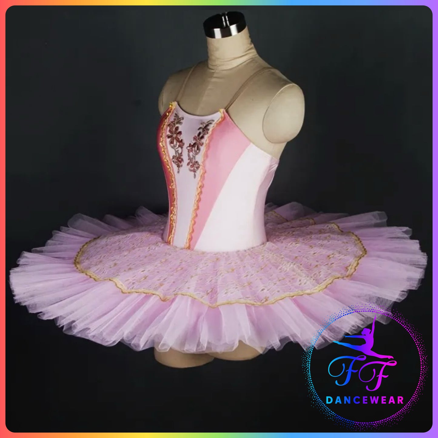 Pink Two Tone Stretch Pancake Ballet Tutu