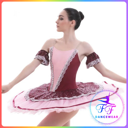Burgundy Professional Ballet Pancake Tutu (Child & Adult Sizes)