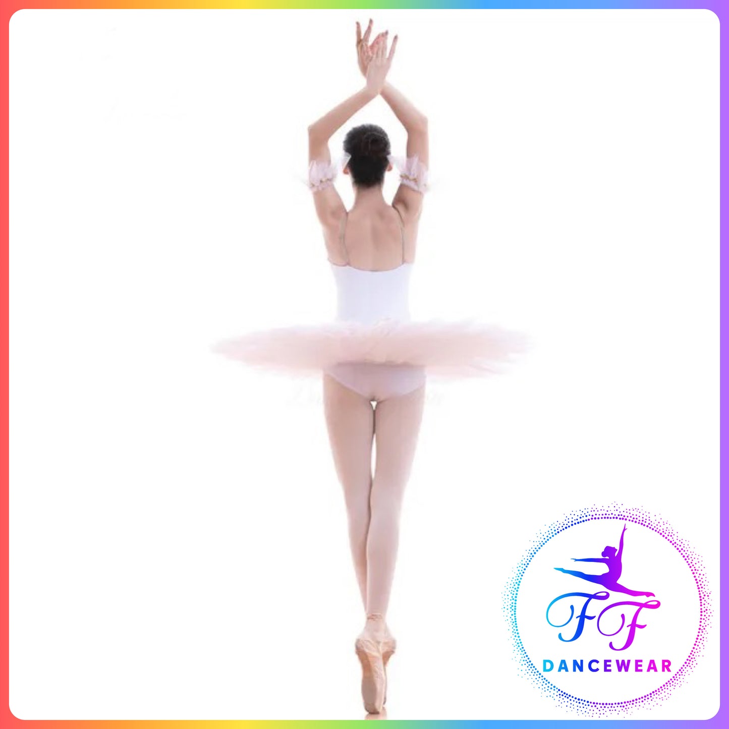White Classical Gold Trim Professional Ballet Pancake Tutu (Child & Adult Sizes)