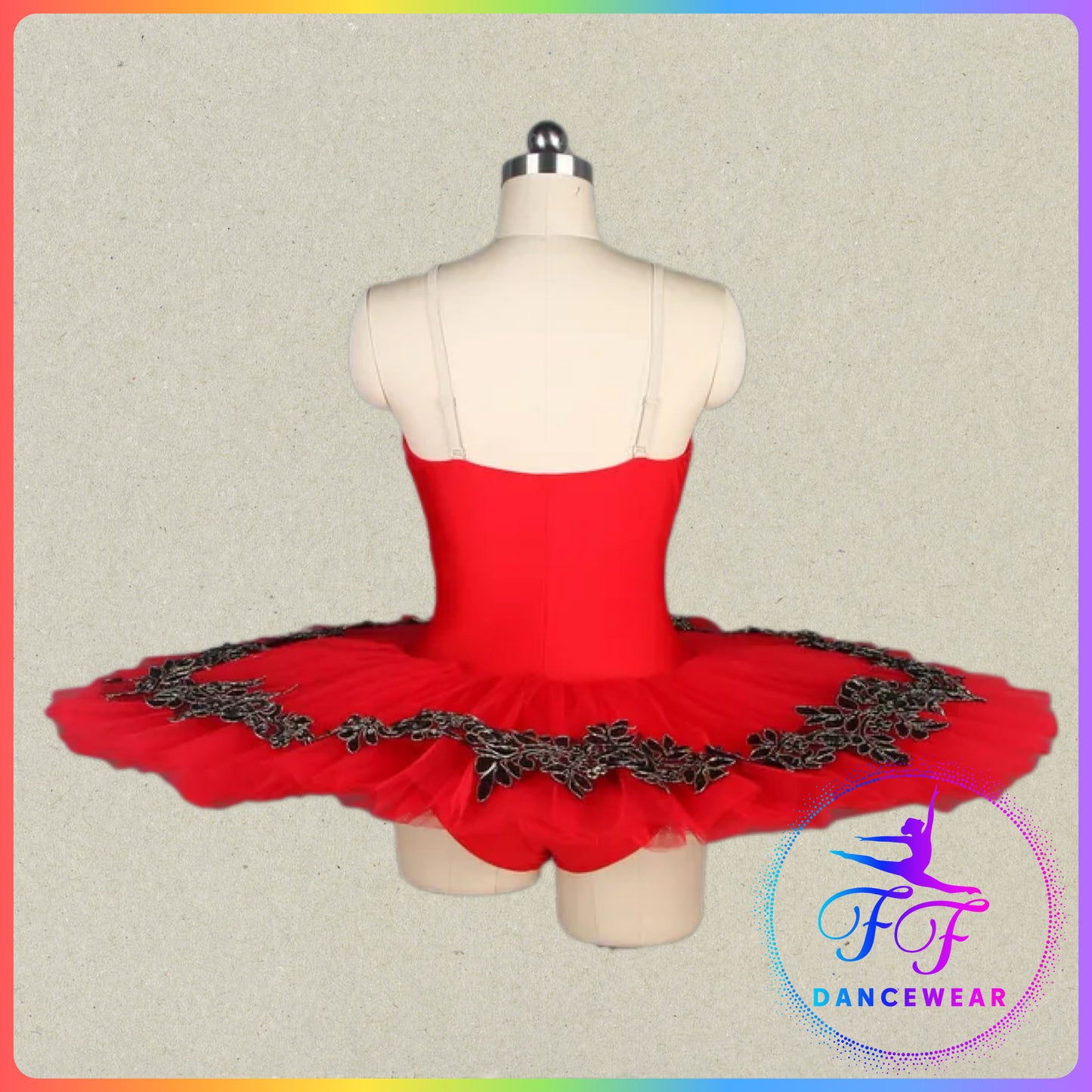 Red Floral Trim Professional Ballet Pancake Tutu (Child & Adult Sizes)