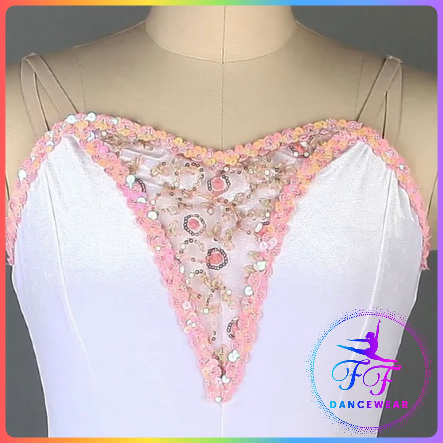White Velvet Gold Trim Professional Ballet Pancake Tutu (Child & Adult Sizes)