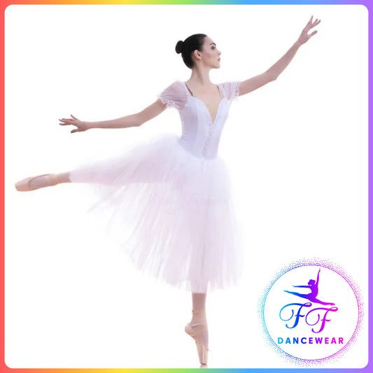 White Puff Sleeve Romantic Ballet Tutu