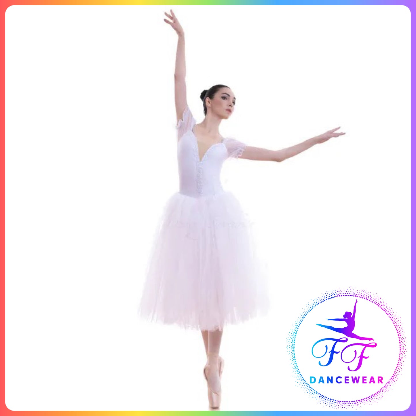 White Puff Sleeve Romantic Ballet Tutu