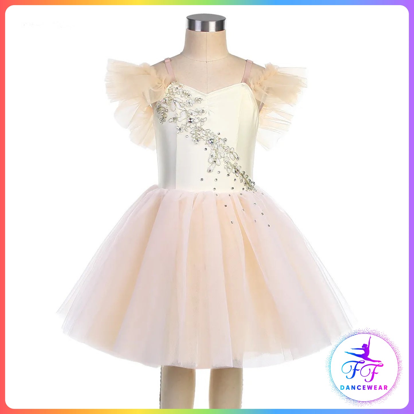 Peach Pink Off the Shoulder Romantic Tutu (Child & Adult Sizes)
