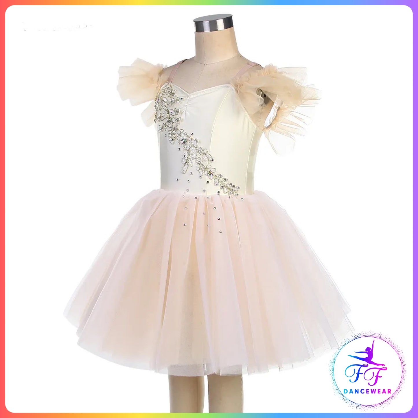 Peach Pink Off the Shoulder Romantic Tutu (Child & Adult Sizes)