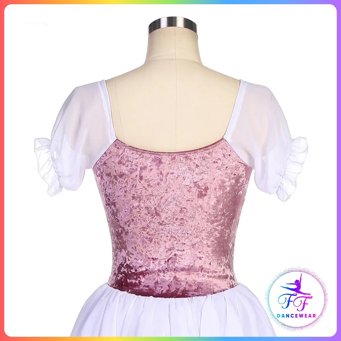 Pink & White Puff Sleeve Ballet Dress (Child & Adult Sizes)