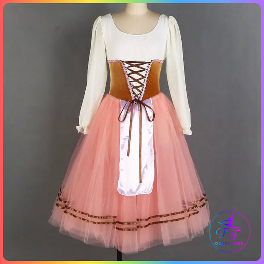 Long Sleeve Brown & Pink Romantic Tutu (Child & Adult Sizes)