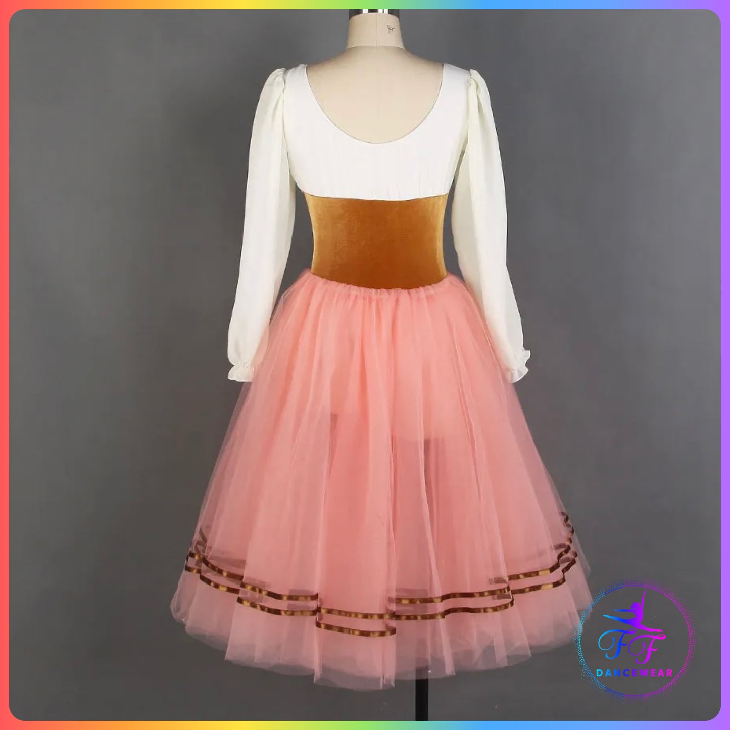 Long Sleeve Brown & Pink Romantic Tutu (Child & Adult Sizes)