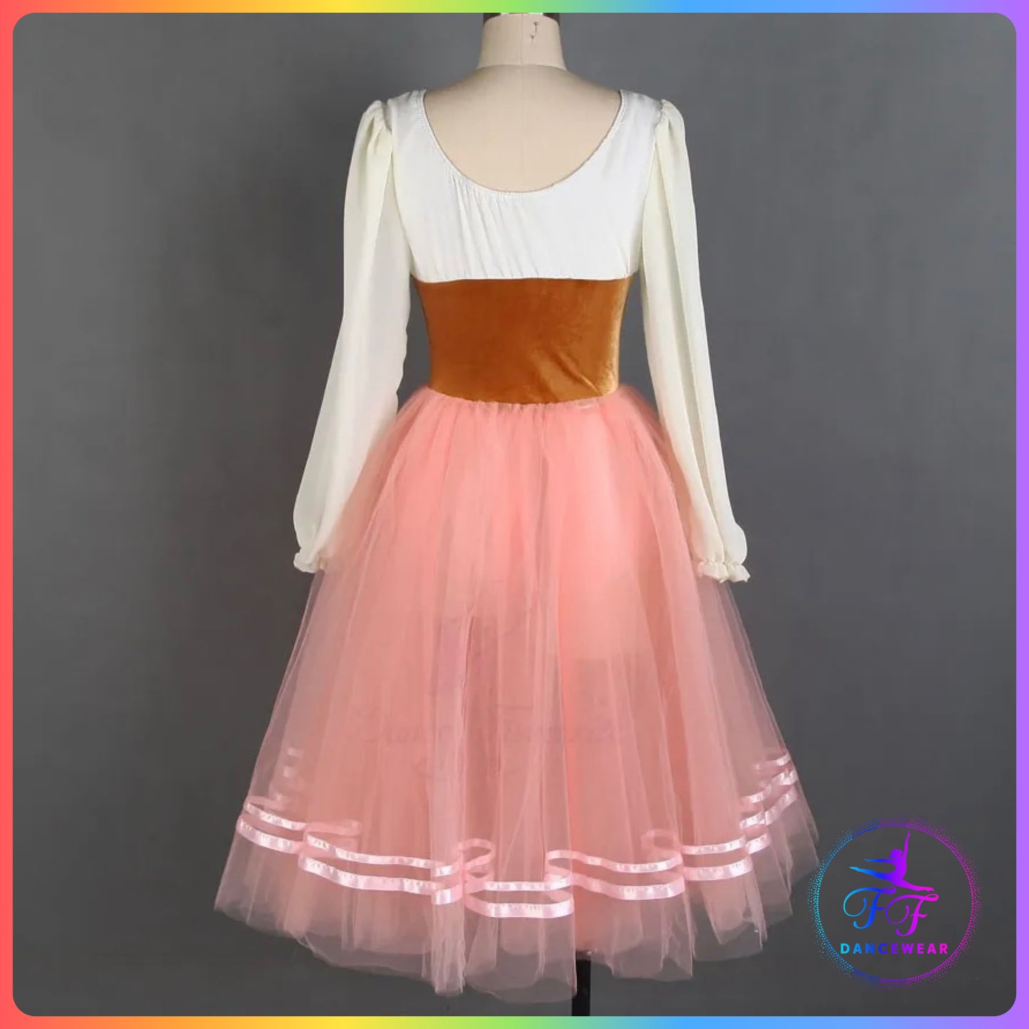 Long Sleeve Brown & Pink Romantic Tutu (Child & Adult Sizes)