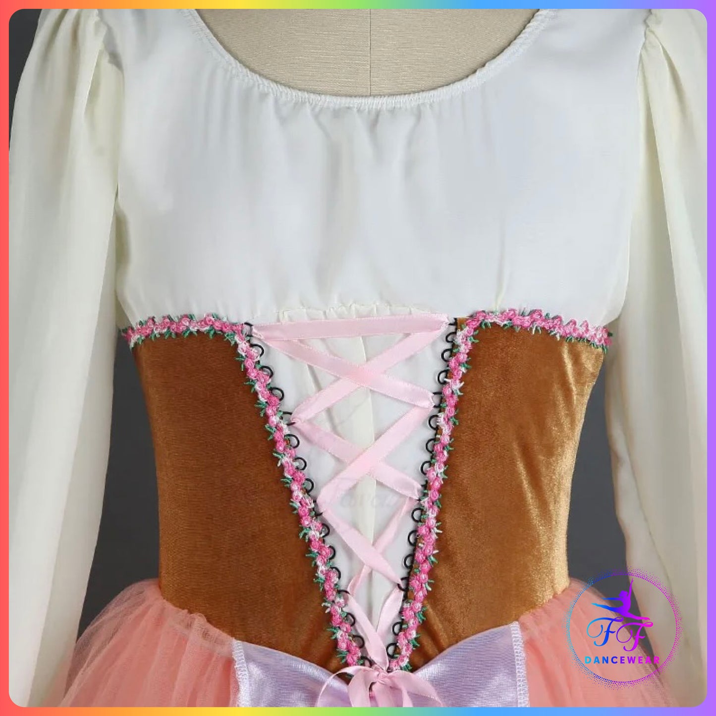 Long Sleeve Brown & Pink Romantic Tutu (Child & Adult Sizes)