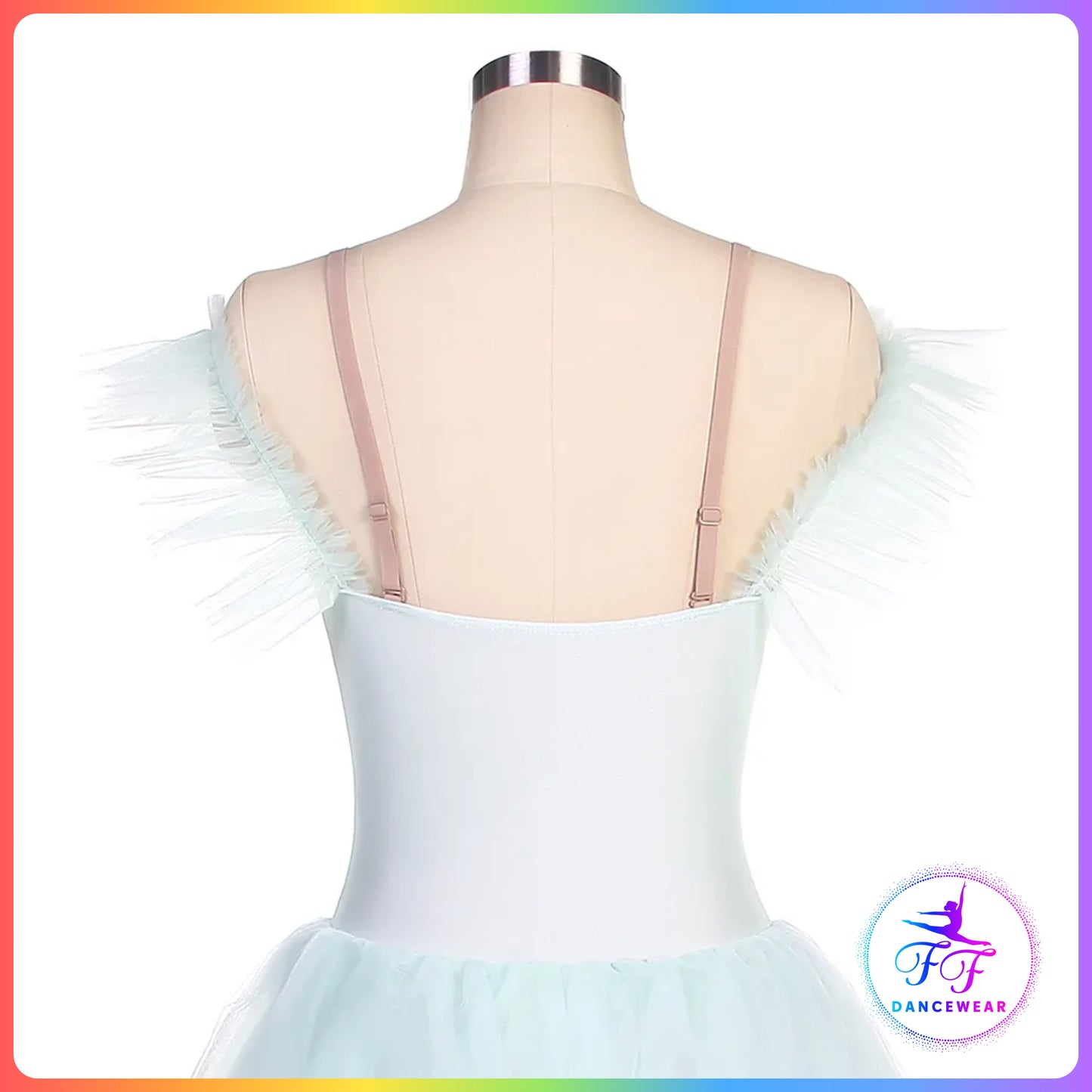 Floral Off the Shoulder Romantic Tutu Green / Pink (Child & Adult Sizes)