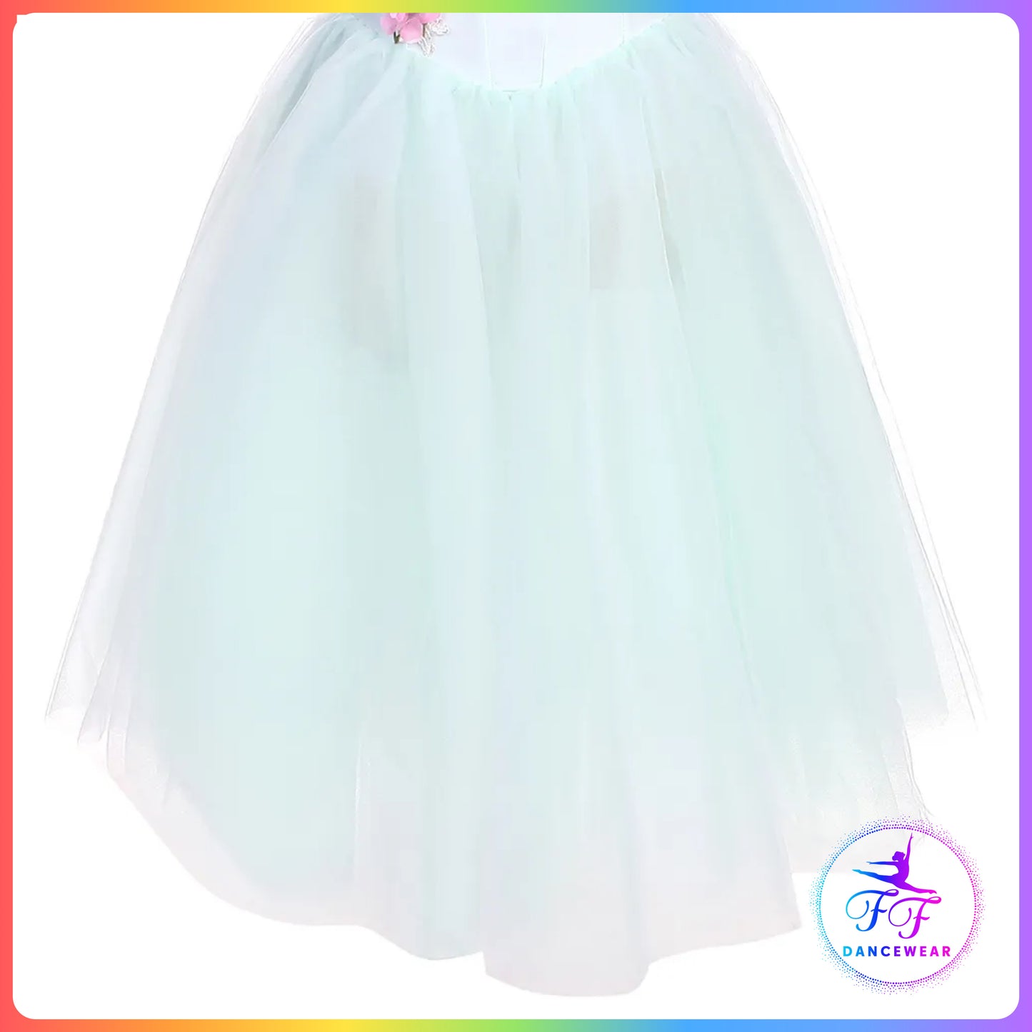 Floral Off the Shoulder Romantic Tutu Green / Pink (Child & Adult Sizes)
