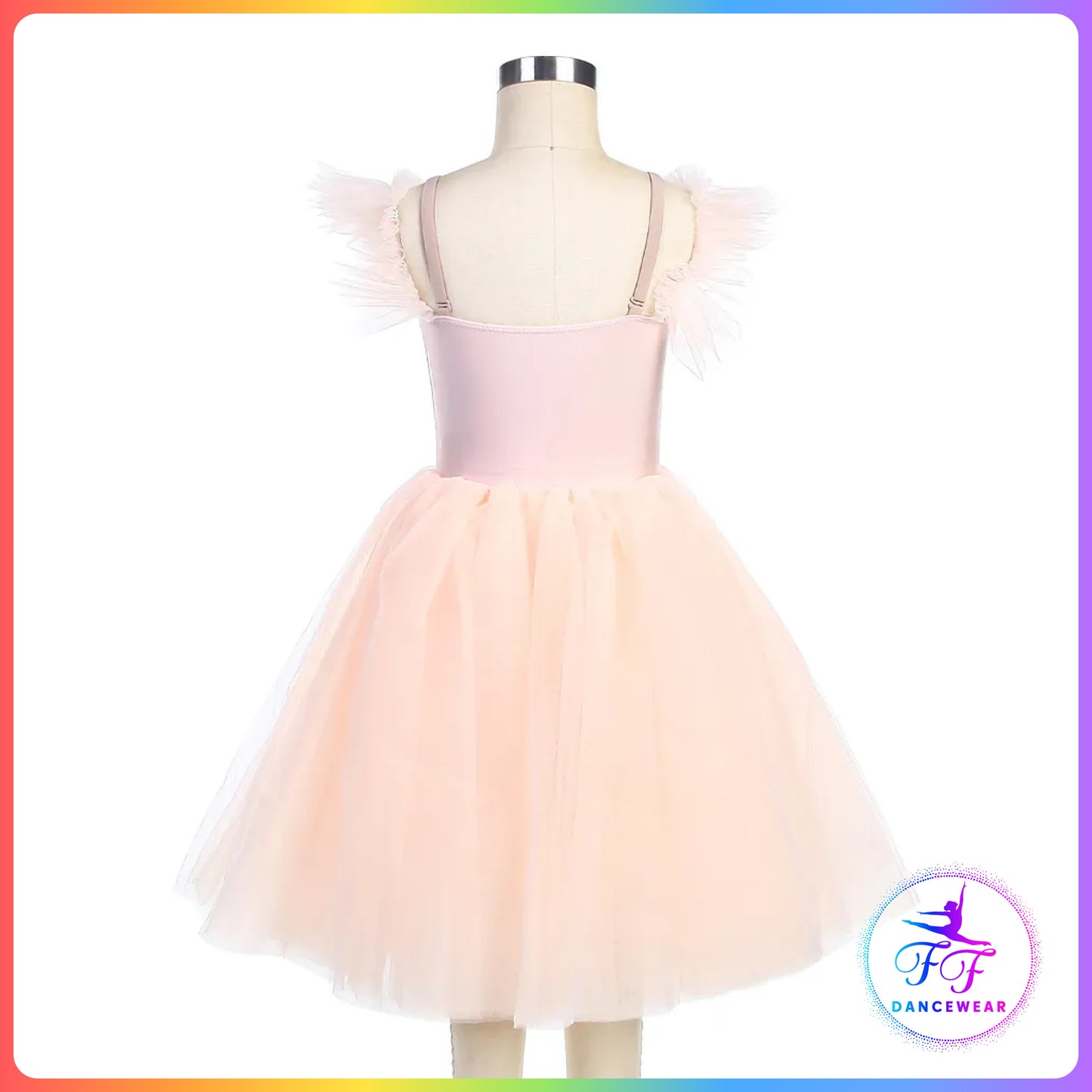 Floral Off the Shoulder Romantic Tutu Green / Pink (Child & Adult Sizes)