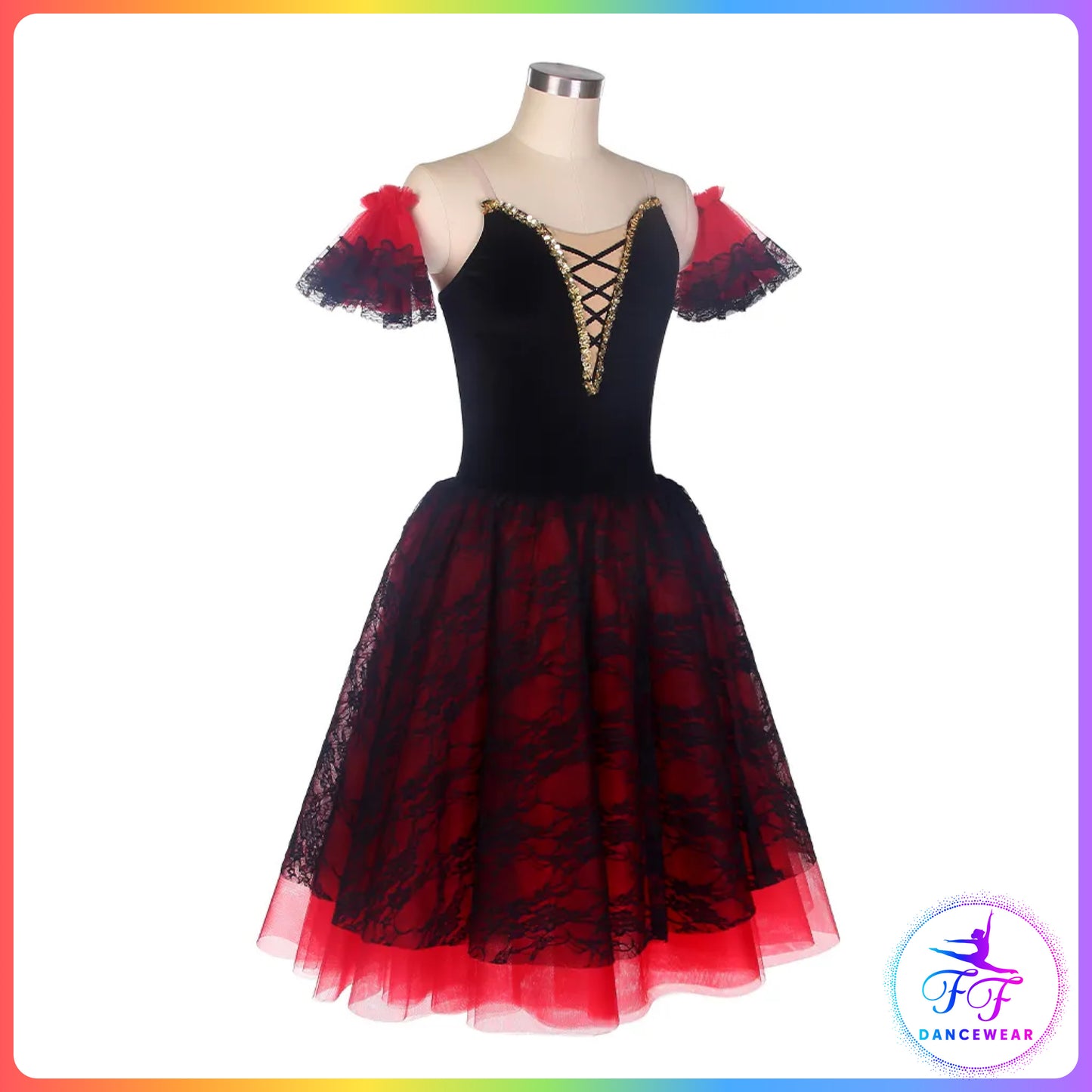 Black & Red Romantic Tutu (Child & Adult Sizes)