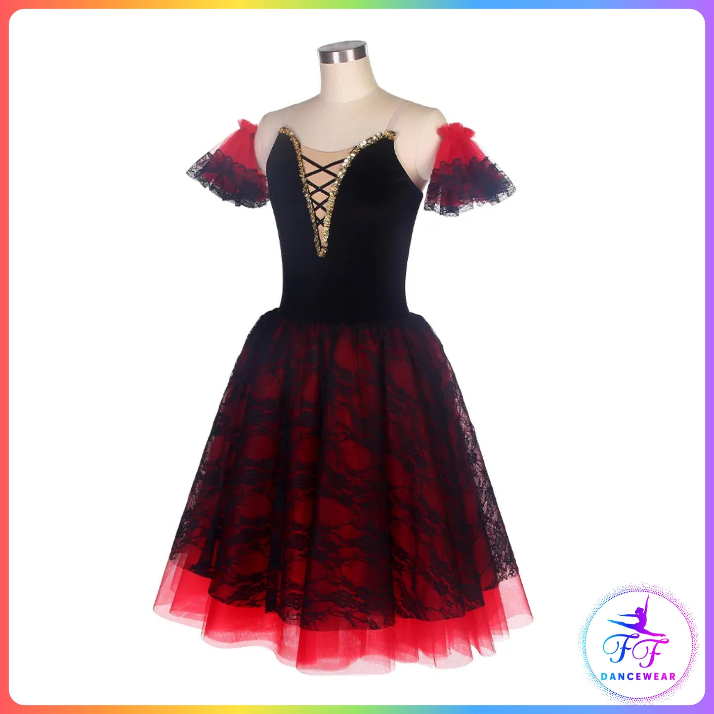 Black & Red Romantic Tutu (Child & Adult Sizes)