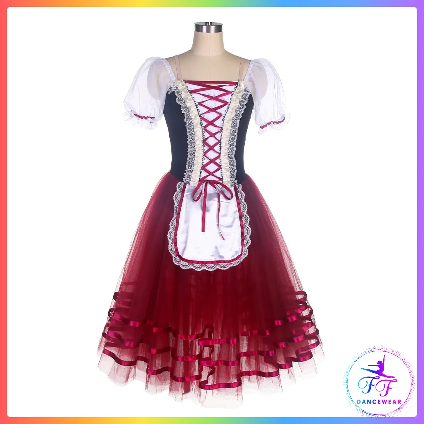 Giselle Puff Sleeve Peasant Style Romantic Tutu (Child & Adult Sizes)