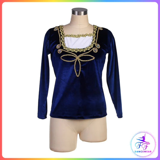 Professional Men's Blue Velvet Ballet Tunic (Child & Adult Sizes)