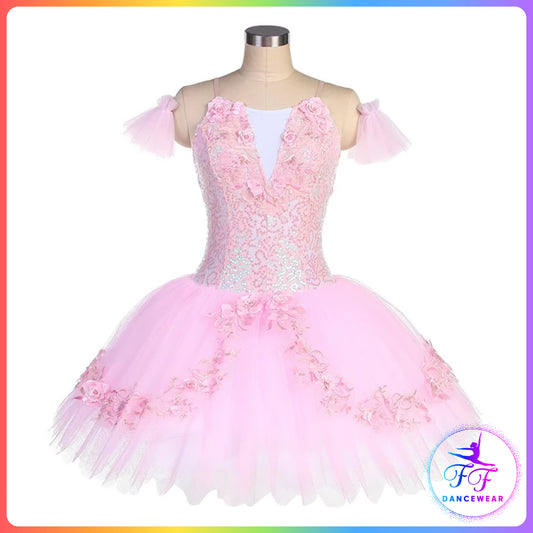 Sparkling Pink Sequin Lace Bell Ballet Tutu (Child & Adult Sizes)