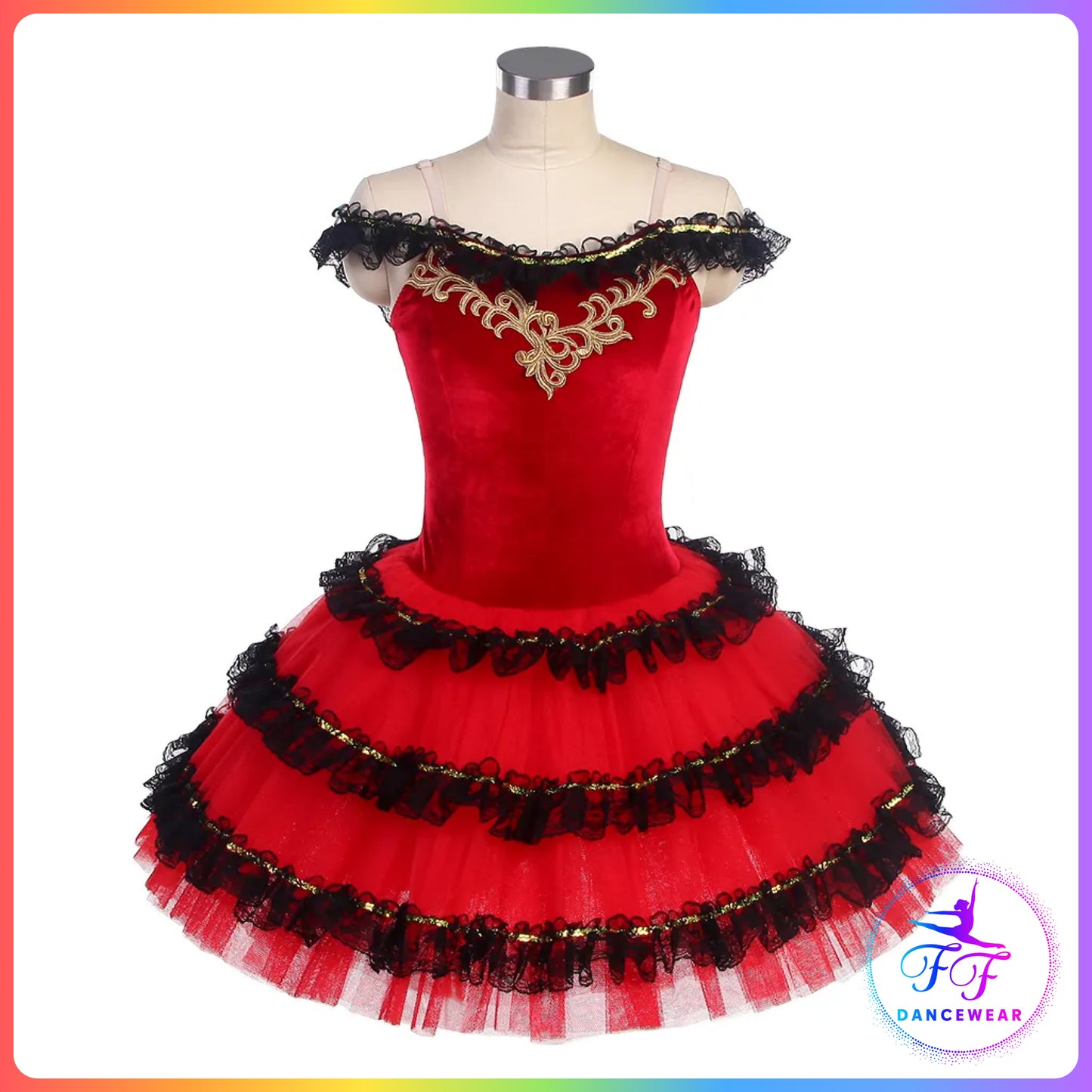 Red Spanish Style Bell Ballet Tutu (Child & Adult Sizes)