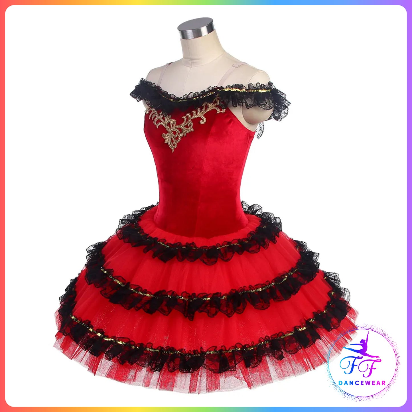 Red Spanish Style Bell Ballet Tutu (Child & Adult Sizes)