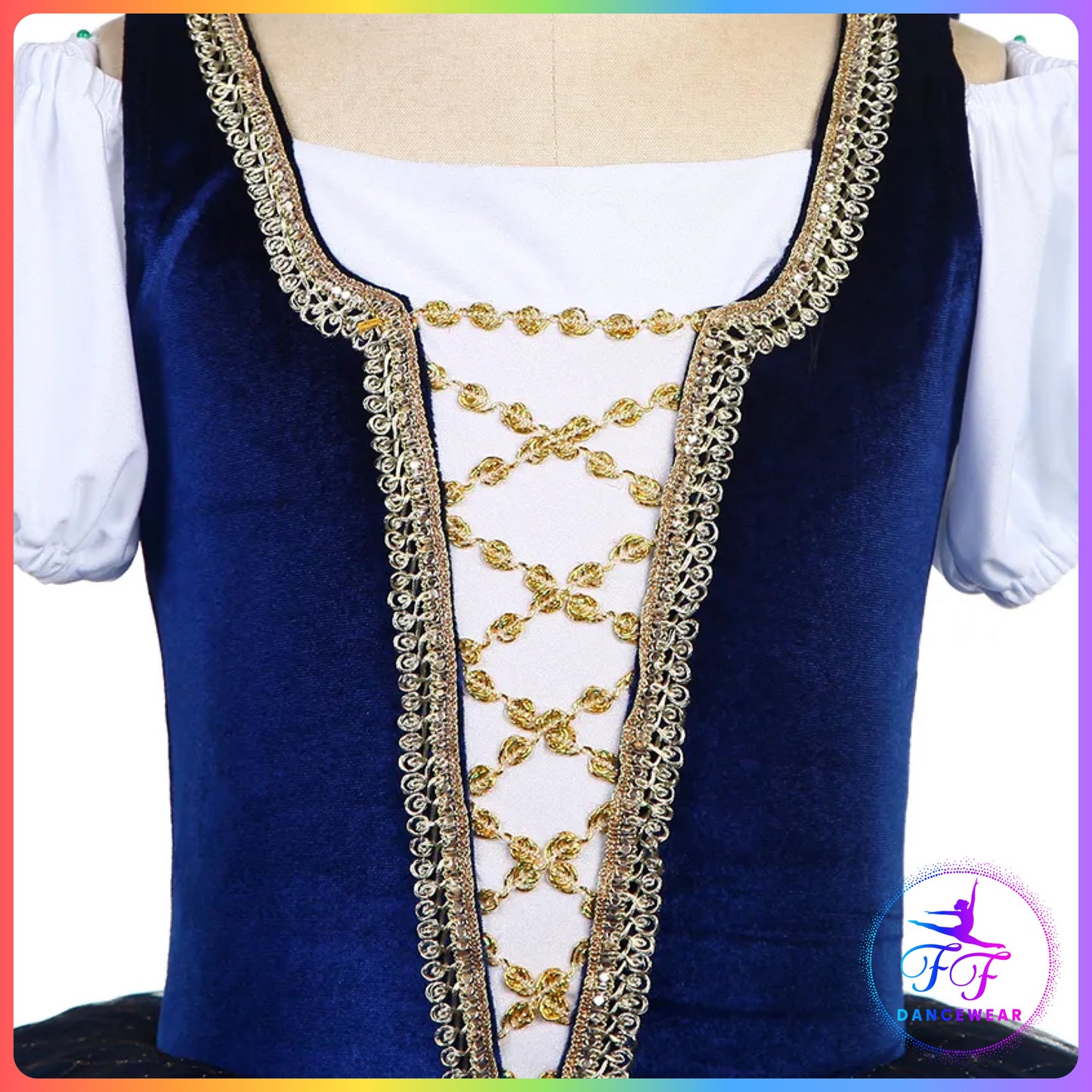 Blue Velvet Cold Shoulder Style Bell Ballet Tutu (Child & Adult Sizes)